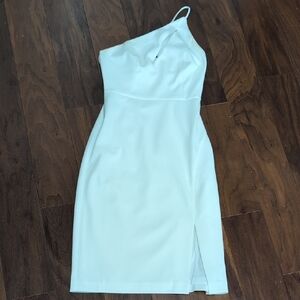 Elegant White One-Shoulder Dress